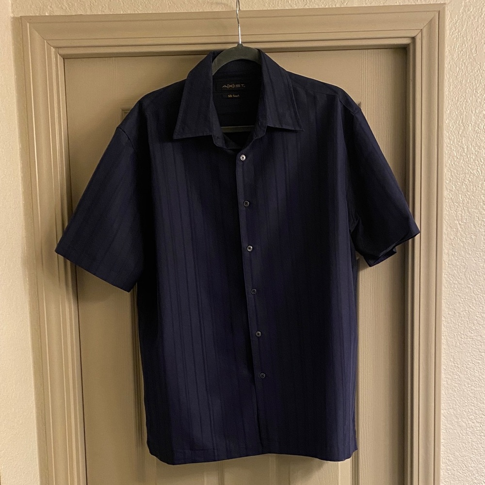 Axist Dark Blue Striped Button Down Shirt